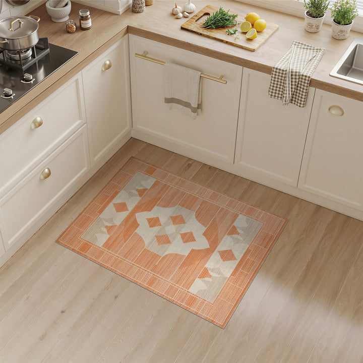 Geometric Modern Diamond Orange Geometric Diamond Area Rug