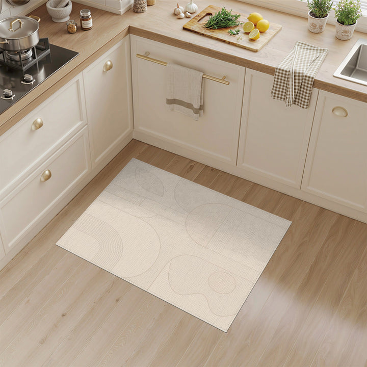 Beige Geometric Modern Area Rug