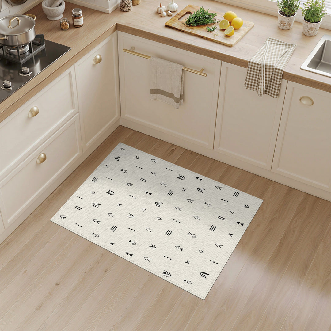 Black White Geometric Area Rug