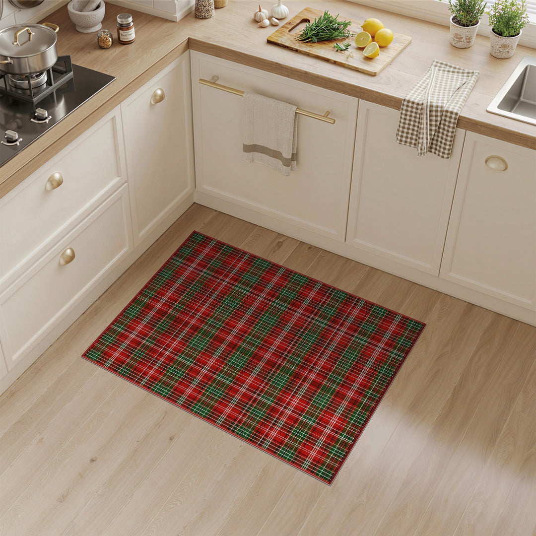 Red Tartan Plaid Washable Area Rug