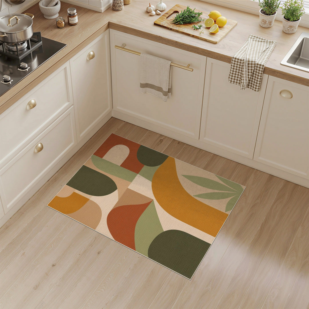 Earth Tone Abstract Area Rug