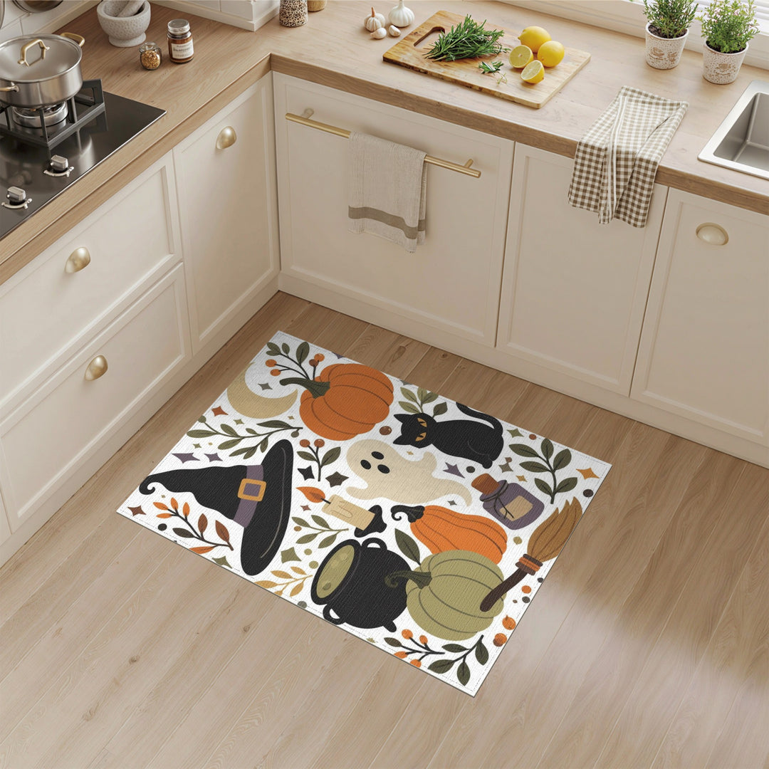 Halloween Witch Pumpkin Kids Area Rug