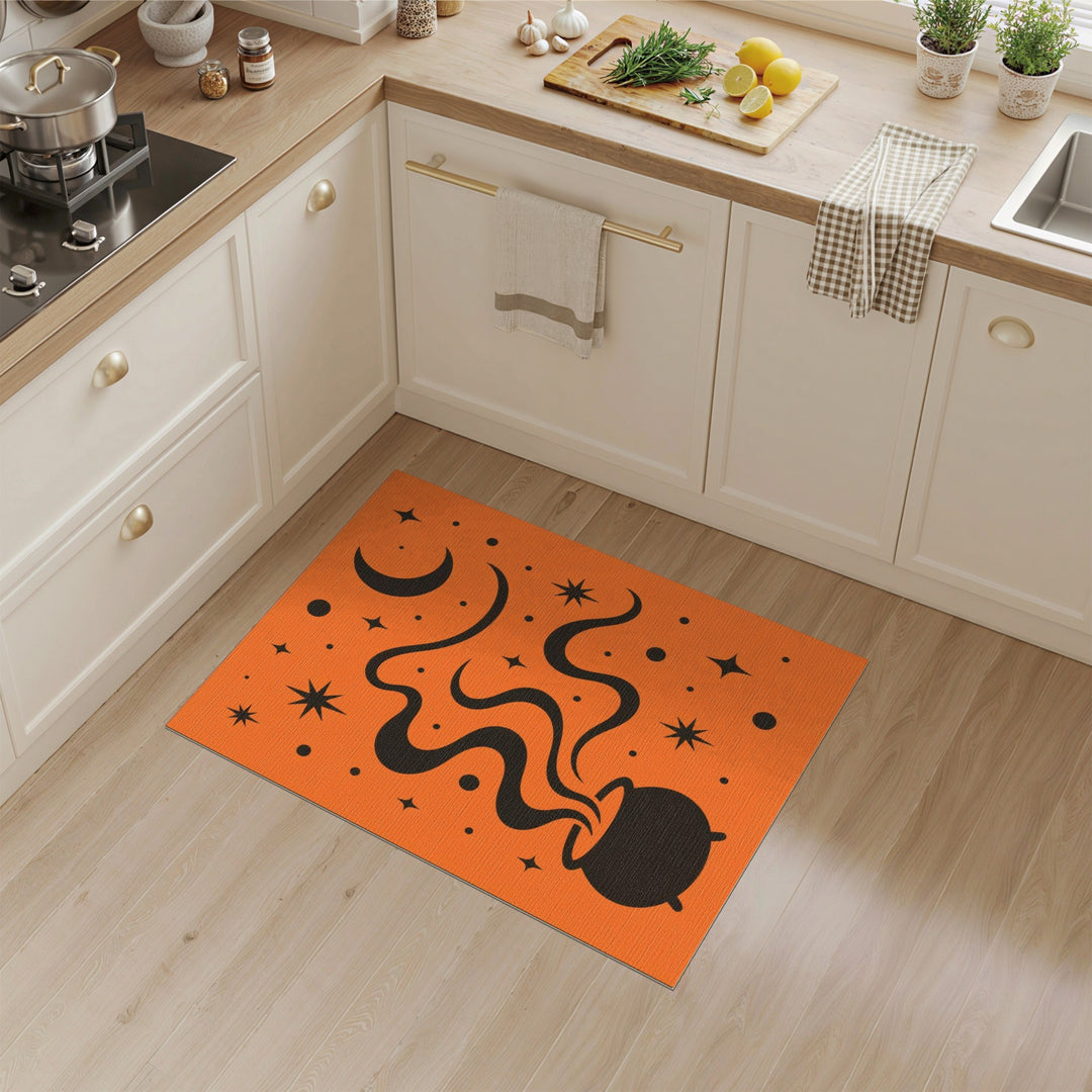 Cauldron Witch Orange Area Rug