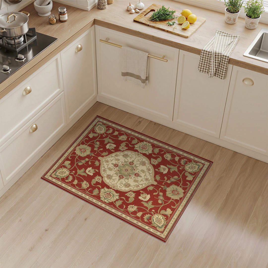 Red Floral Medallion Persian Area Rug