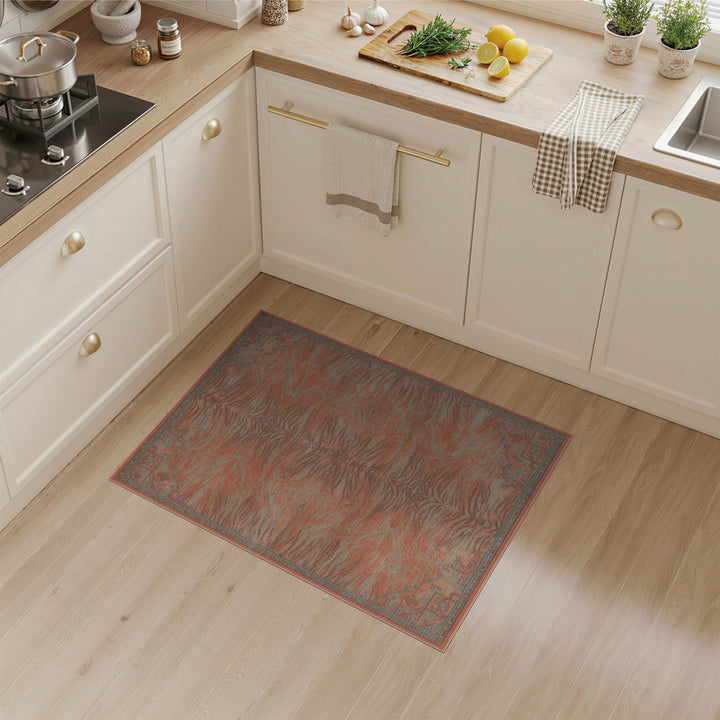 Distressed Vintage Red Distressed Abstract Area Rug