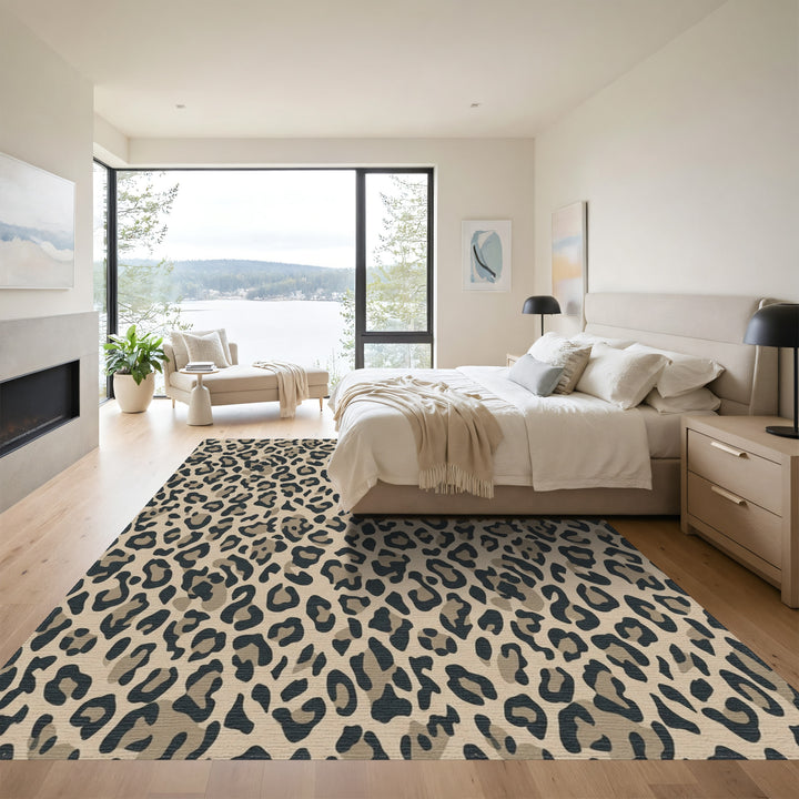 Classic Leopard Spots Tan Rug