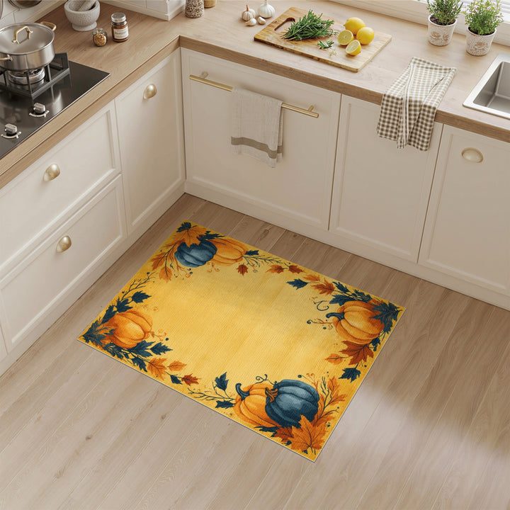 Yellow Pumpkin Harvest Area Rug