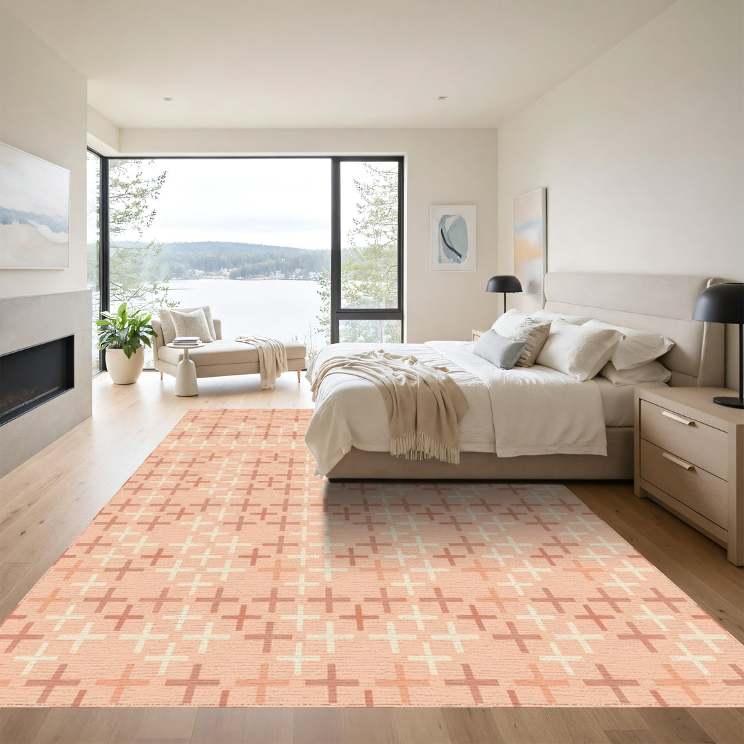 Terracotta Plus Stripe Gradient Rug