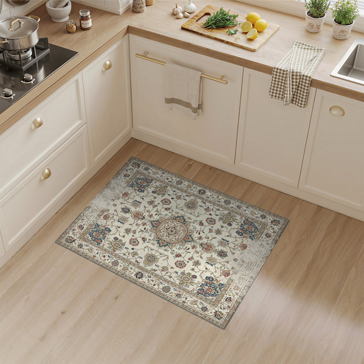 Traditional Persian Beige Floral Area Rug