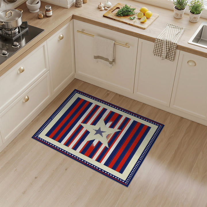 Patriotic Star Stripe Area Rug