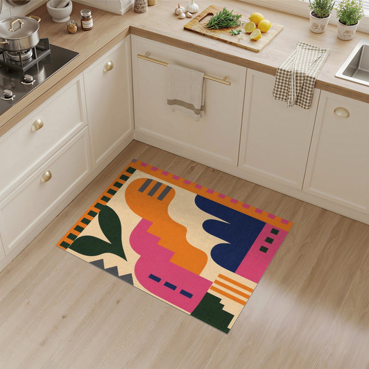 Multi-color and Patterns Bold Abstract Multi-Color Area Rug