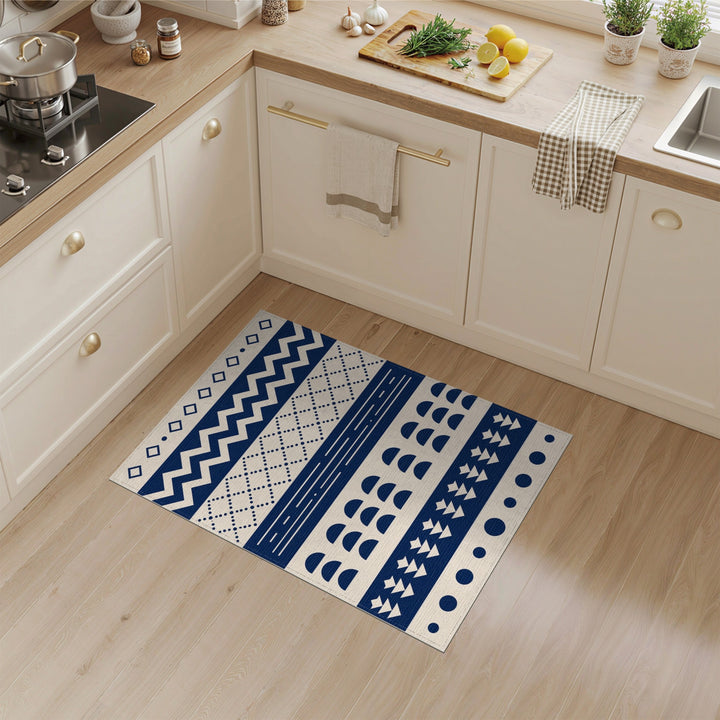 Navy Blue Geometric Area Rug