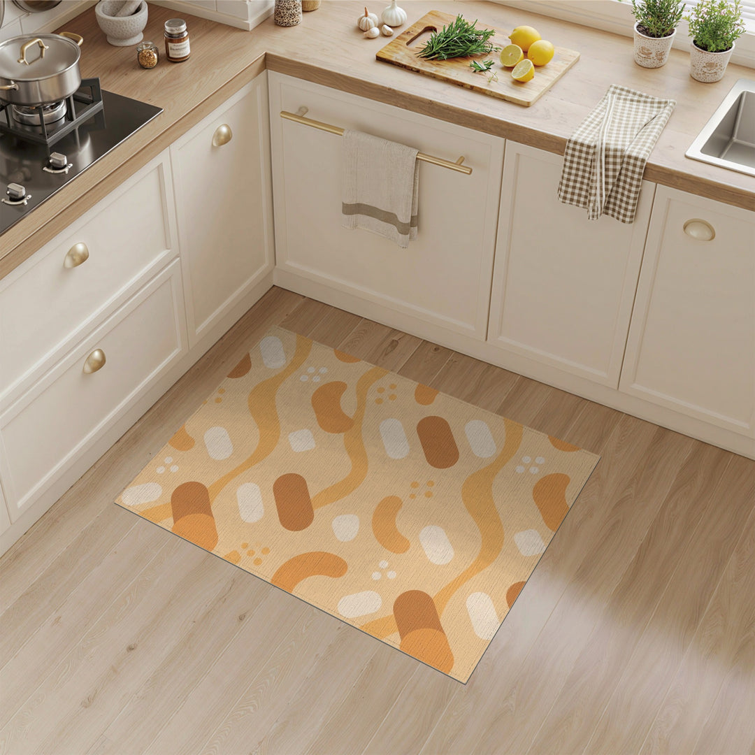 ODIKA Warm Orange Abstract Area Rug