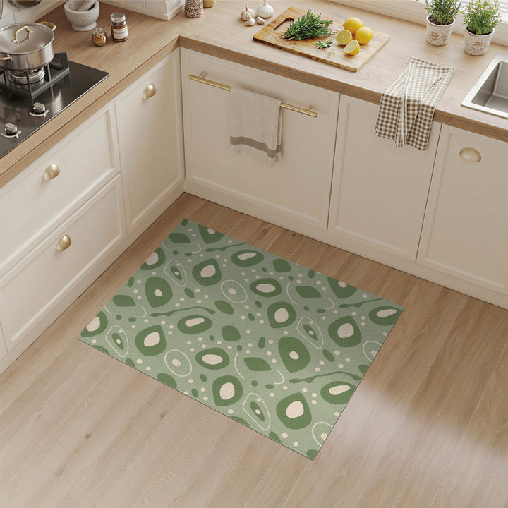 Green Sage Green Organic Abstract Area Rug