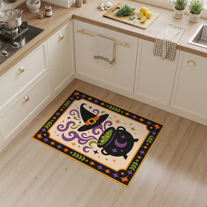 Witch Cauldron Purple Magic Area Rug