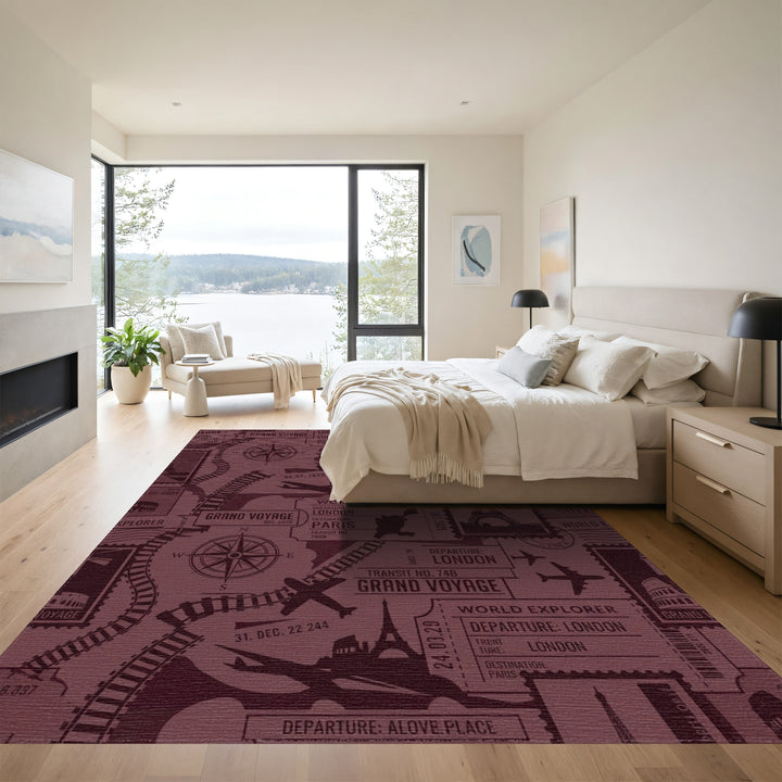 Grand Voyage Air Travel Stamps Rug