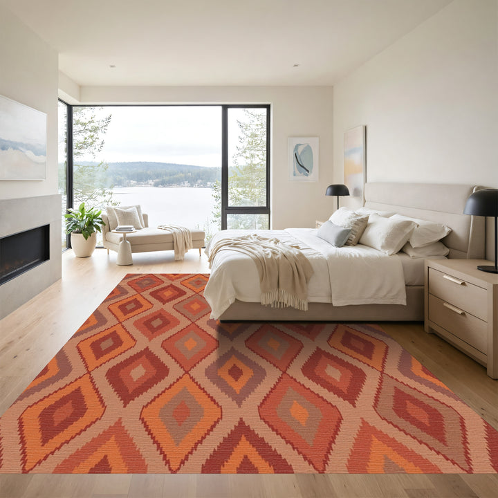 Earthy Diamond Gradient Rug