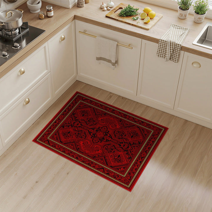 Bold Red Traditional Persian Area Rug