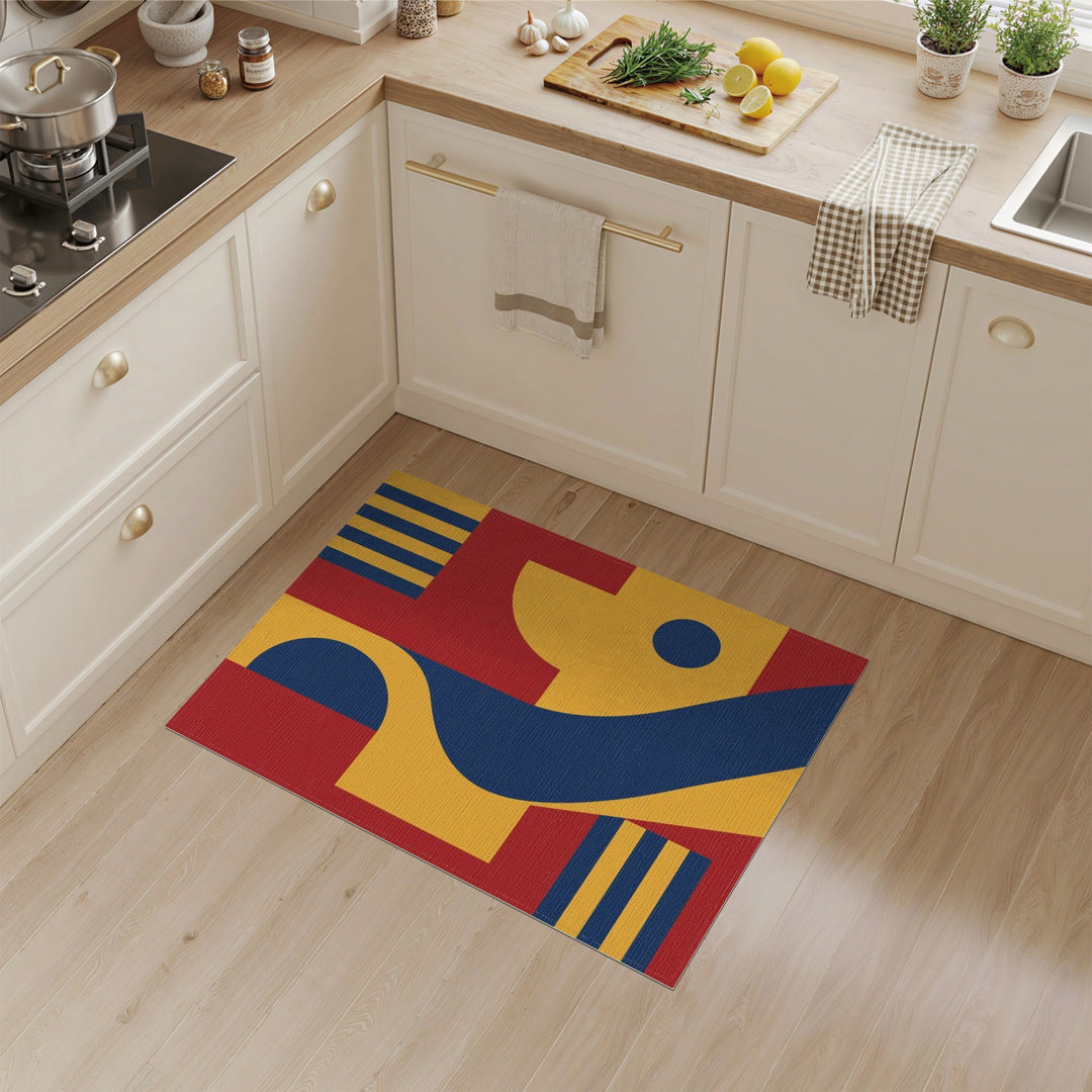 Bold Geometric Multi-Color Area Rug