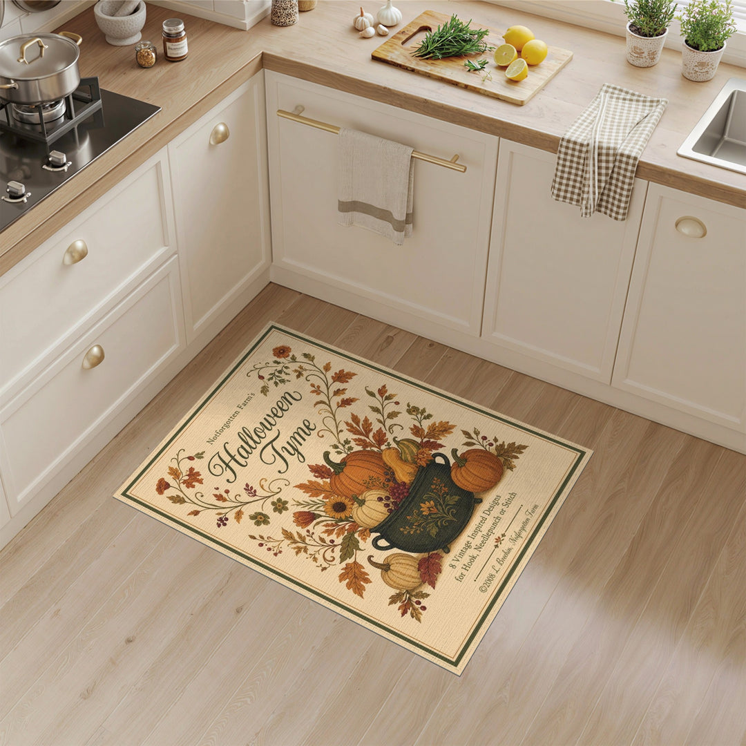 Vintage Pumpkin Cauldron Area Rug