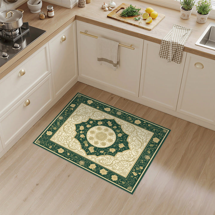 Traditional Persian Green Traditional Persian Floral Area Rug