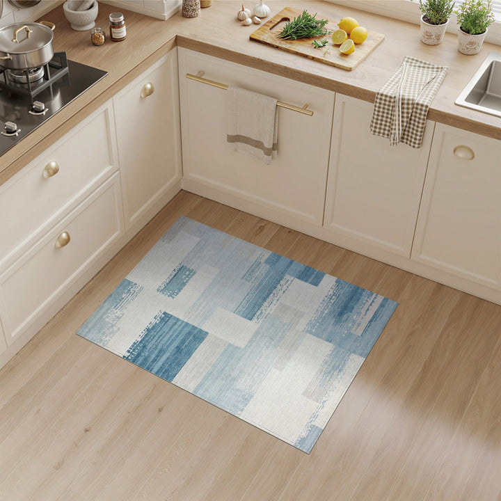 Blue Geometric Modern Area Rug