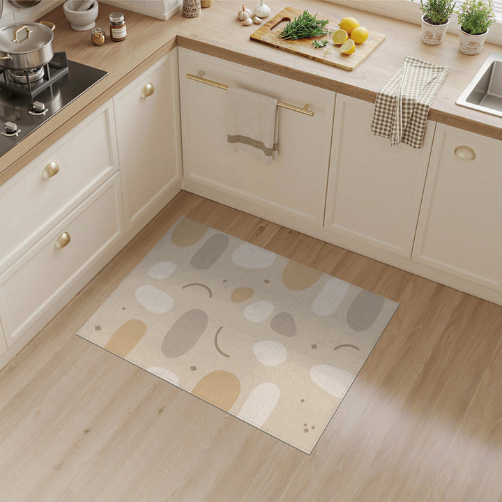Organic Beige Abstract Organic Area Rug