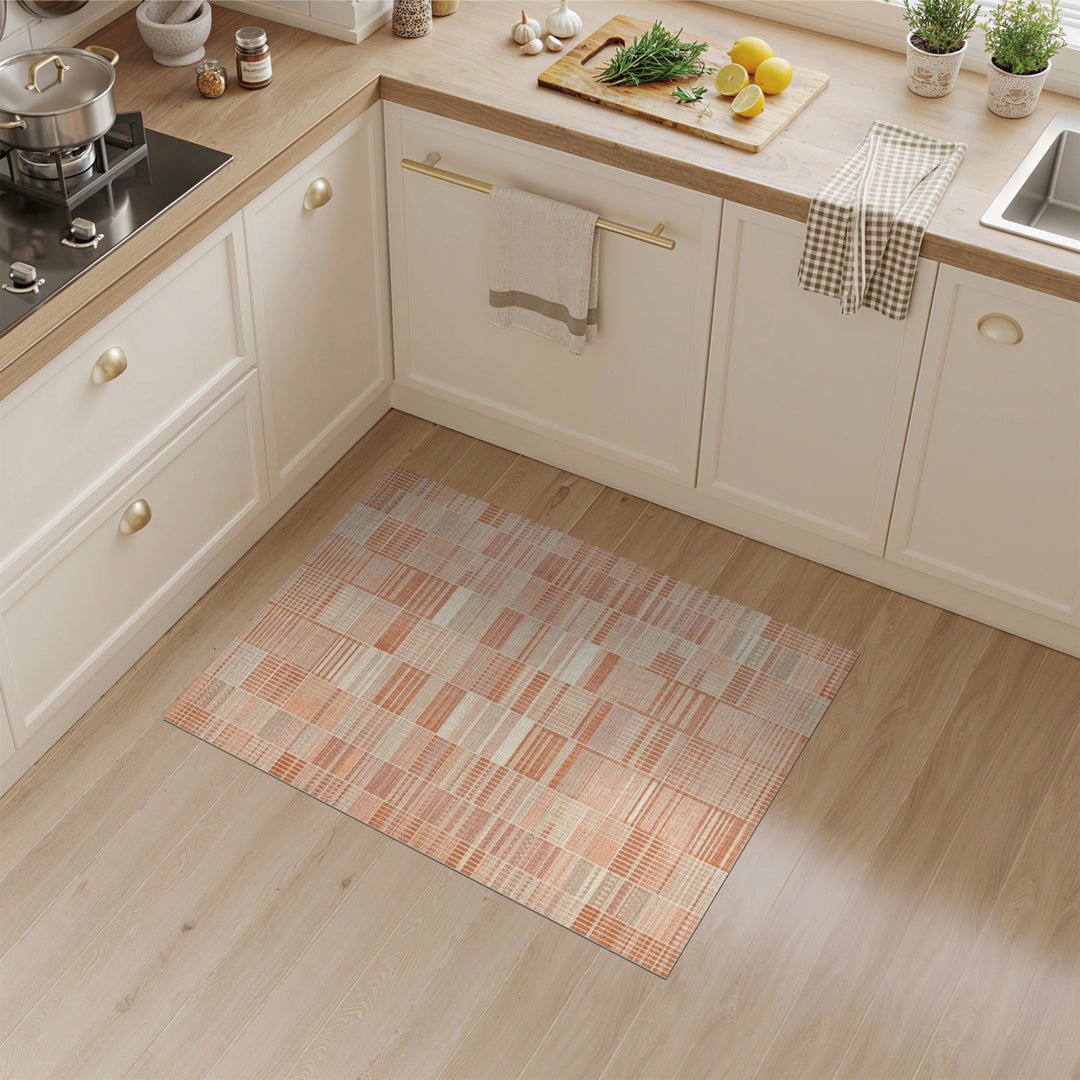 Geometric Modern Orange Geometric Striped Area Rug
