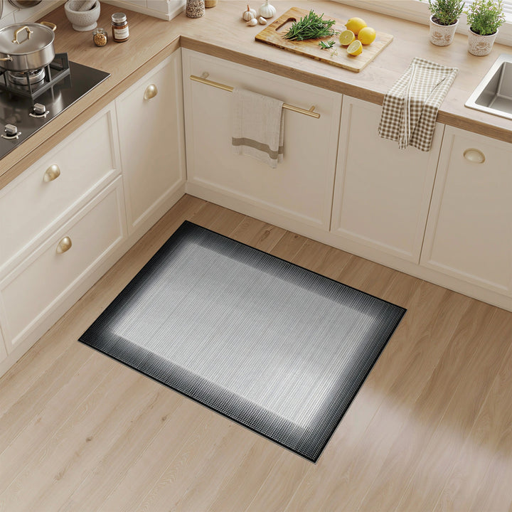 Black White Geometric Area Rug