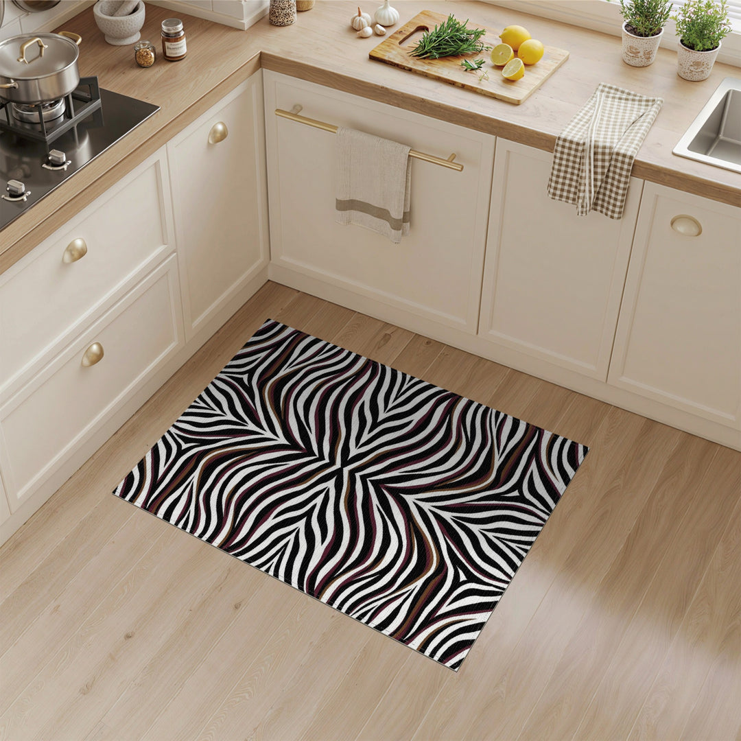 Bold Multi-Color Zebra Wave Area Rug