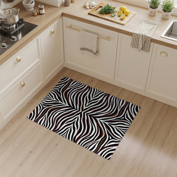 Bold Multi-Color Zebra Wave Area Rug