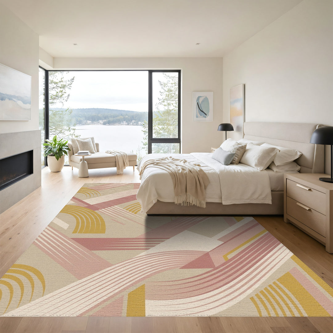 Mid Century Abstract Arcs Rug