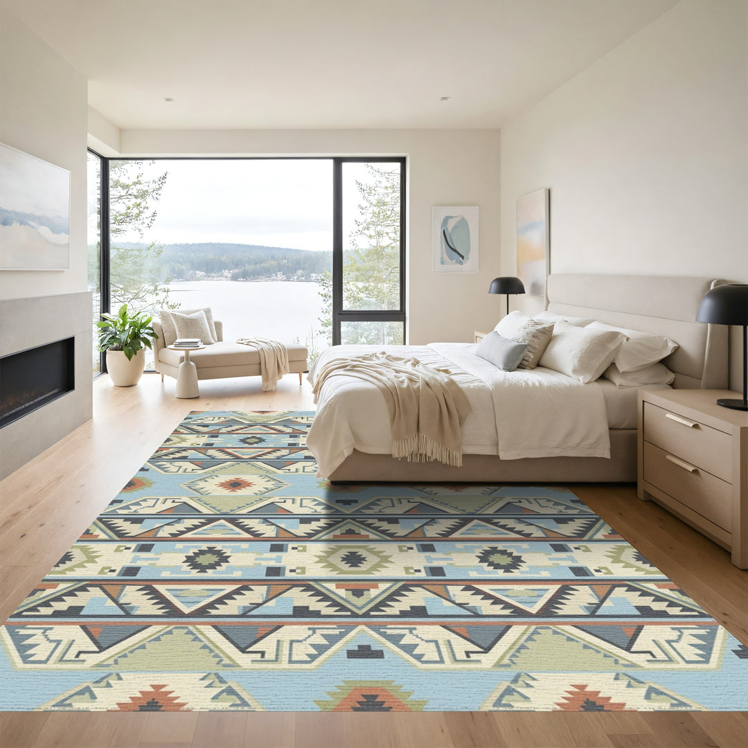 Southwestern Geometric Diamond Stripe Rug