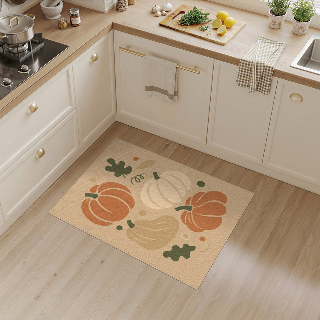 Autumn Pumpkin Washable Area Rug