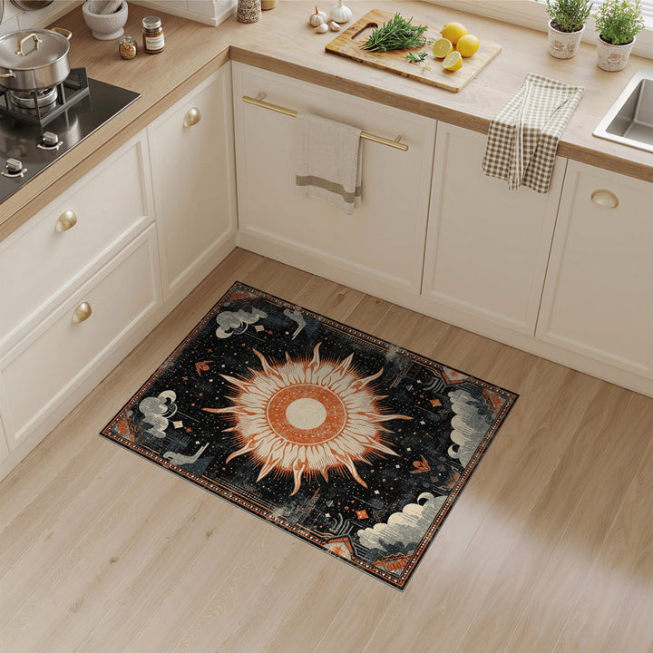 Orange Celestial Sun Area Rug