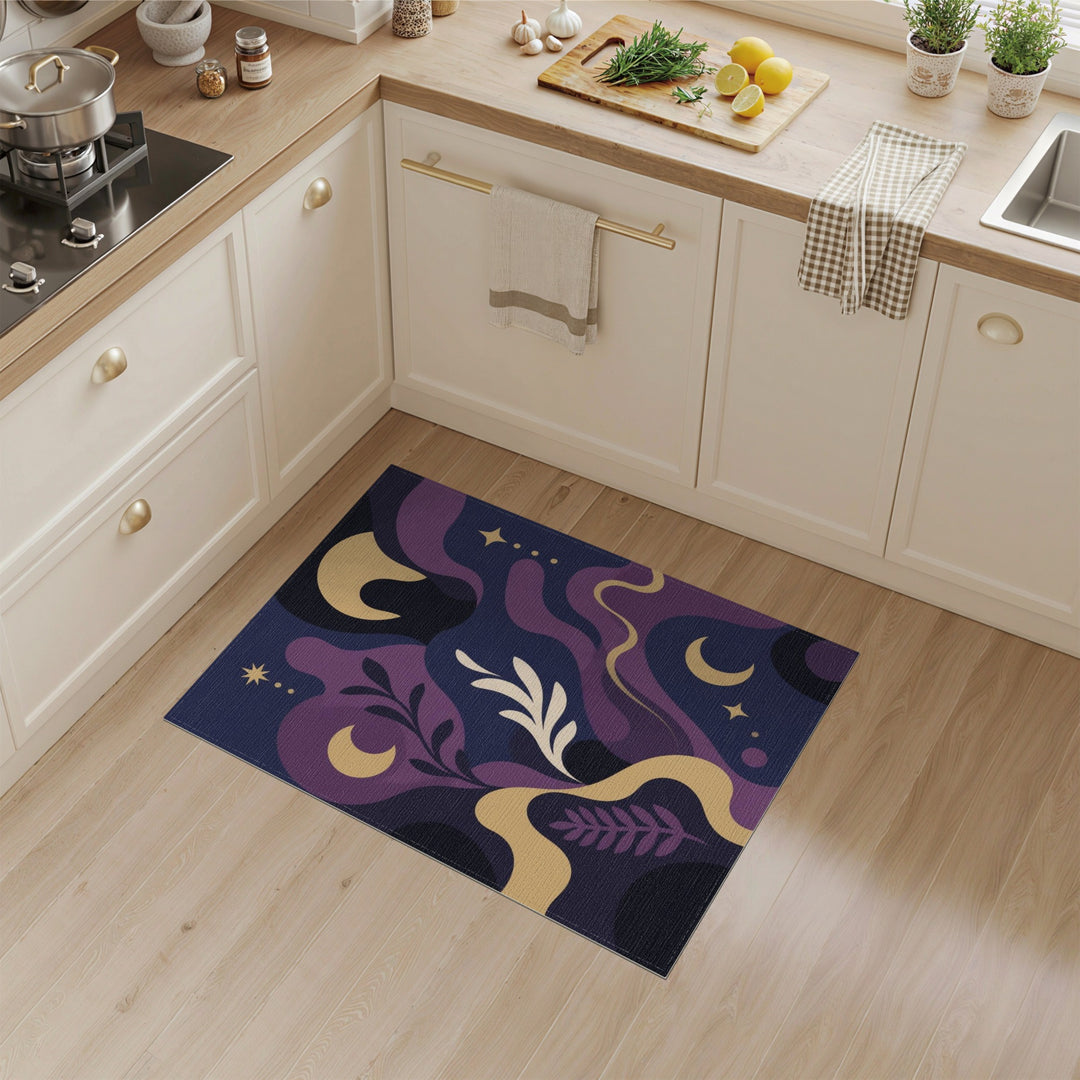 Midnight Celestial Purple Area Rug