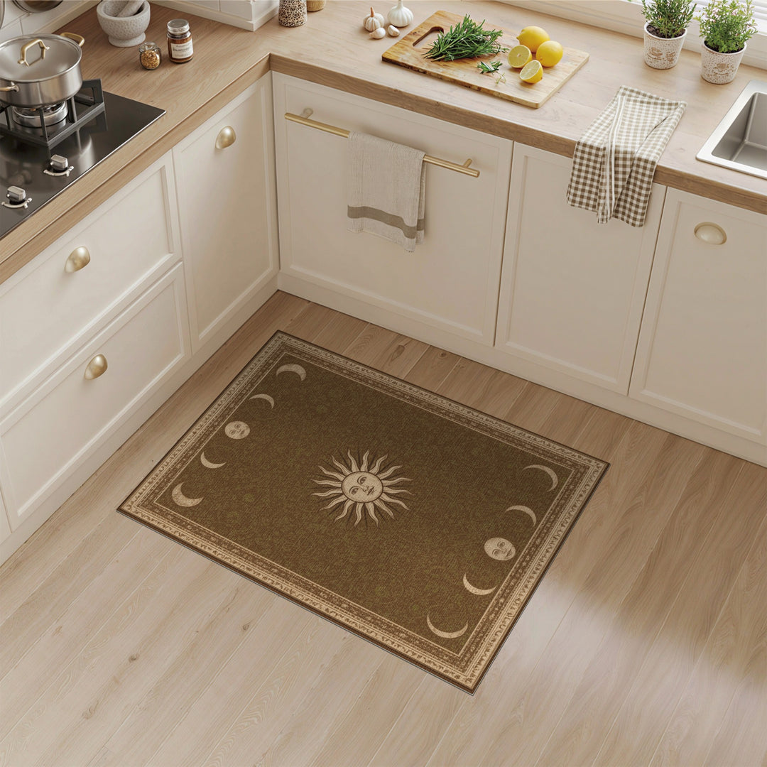 Celestial Sun and Moon Phase Area Rug