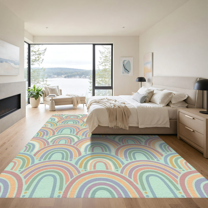 Pastel Rainbow Arch Scale Rug