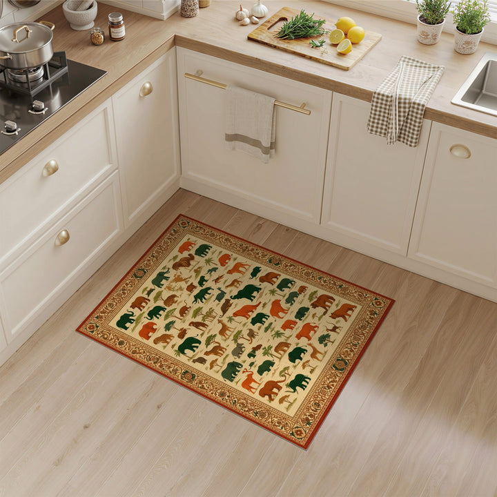 Heritage Tribal Safari Animals Area Rug