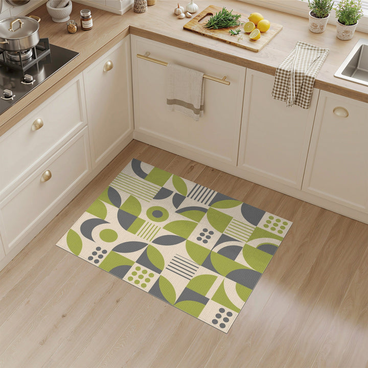 Green Geometric Modern Area Rug