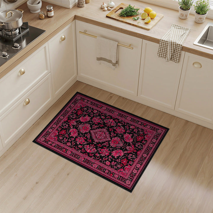 Pink Floral Vintage Area Rug