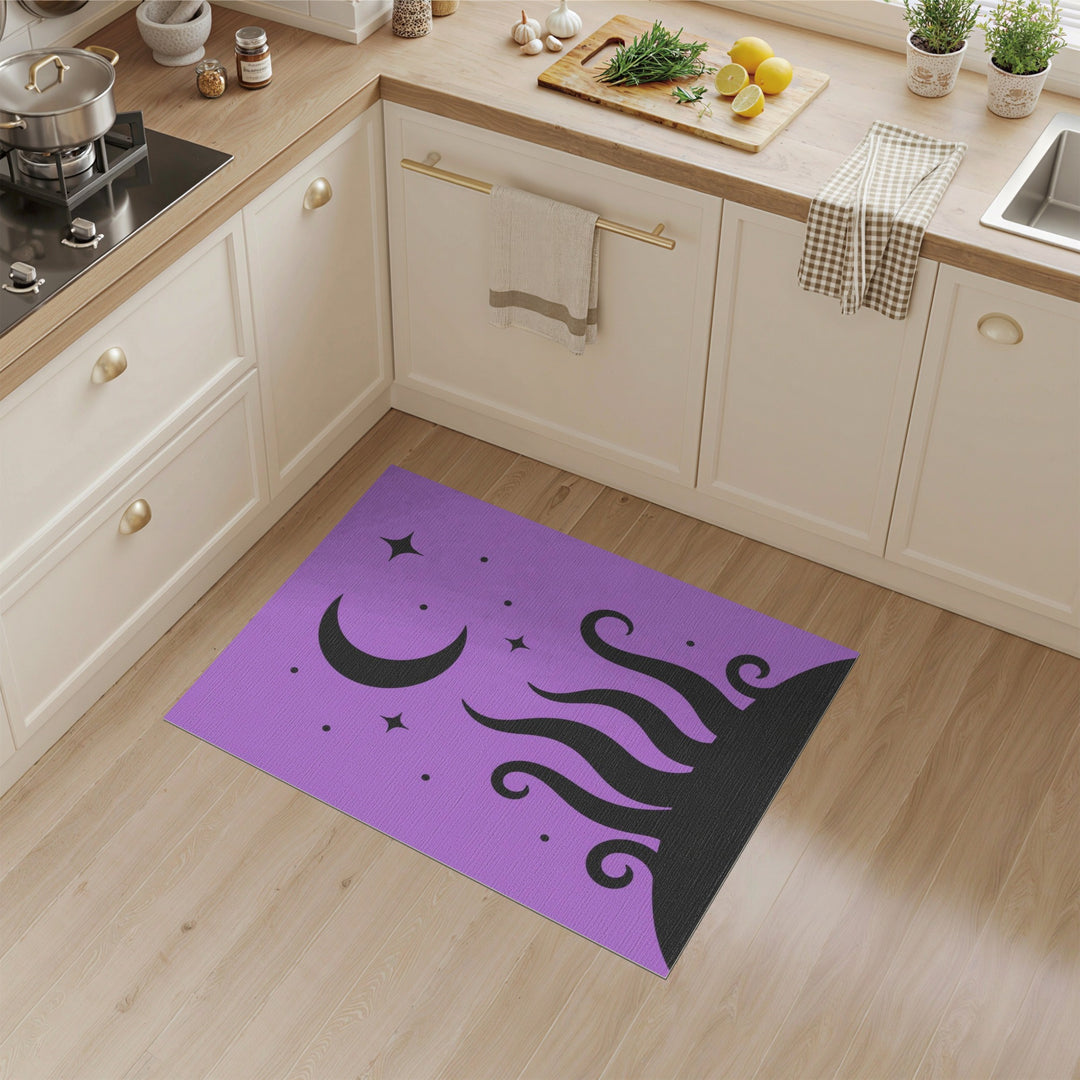 Purple Celestial Moon Swirl Area Rug