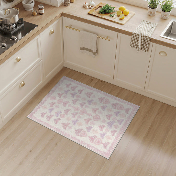 Pink Crown and Heart Kids Area Rug