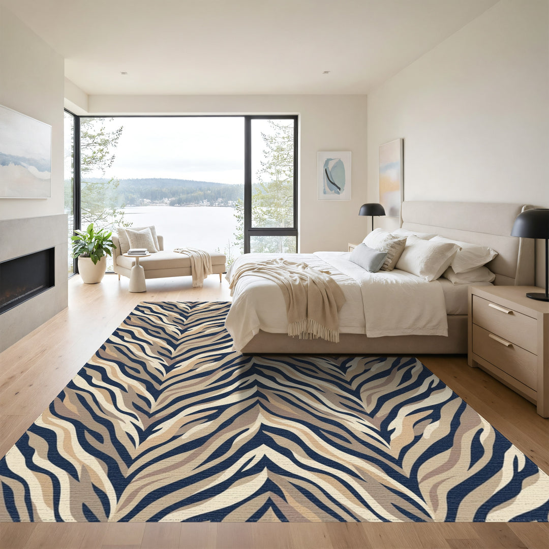 Classic Zebra Stripe Waves Rug