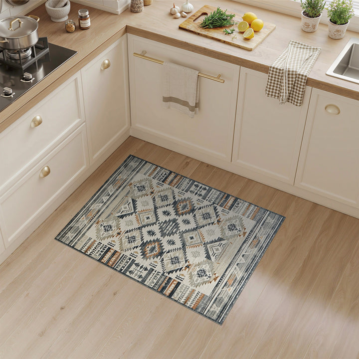 Beige Southwestern Geometric Area Rug