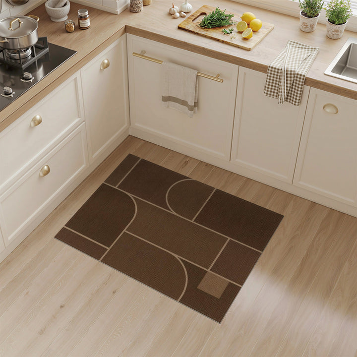 Geometric Modern Brown and Tan Modern Brown Geometric Area Rug