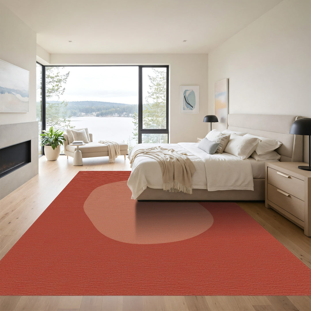 Terracotta Organic Blob Abstract Rug
