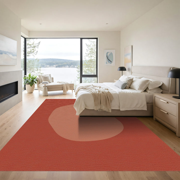 Terracotta Organic Blob Abstract Rug