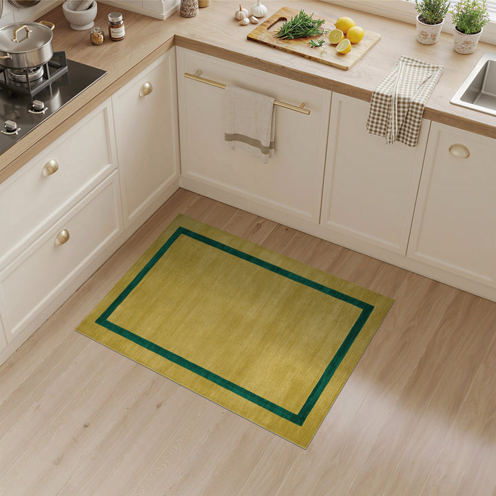 Geometric Modern Yellow Geometric Border Area Rug