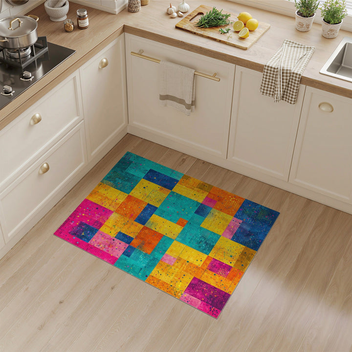 Vibrant Multi-Color Geometric Area Rug